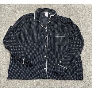 Victoria Secret Polka Dot Long Sleeve Button Up Pajama Shirt Top Size Small